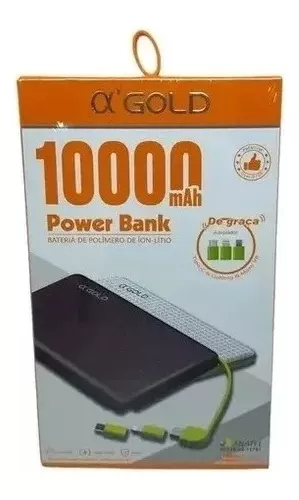 Bateria Portátil Gold 10.000mAh