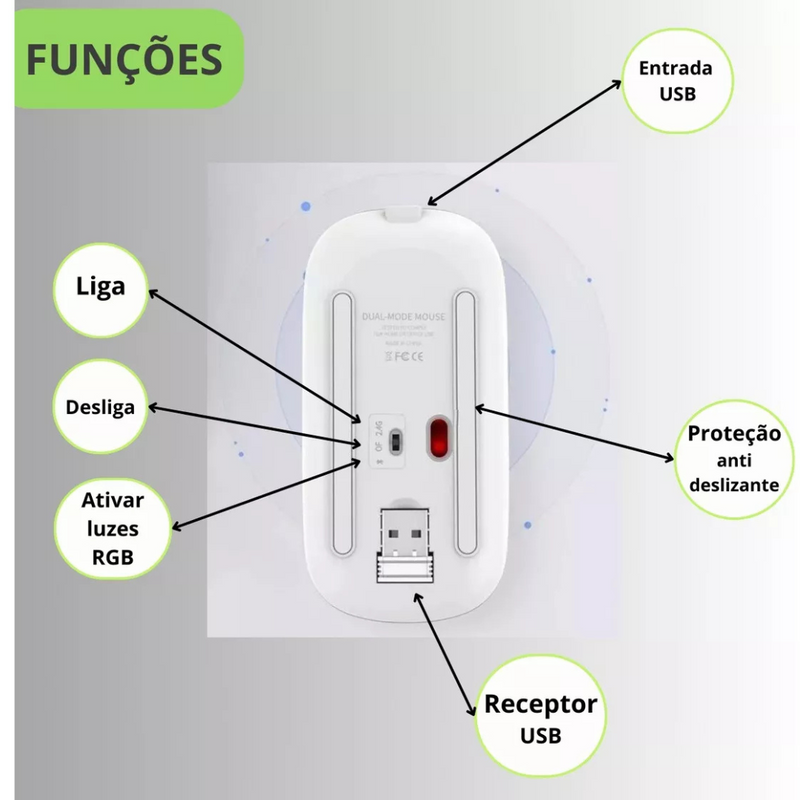 Mouse sem Fio Bluetooth