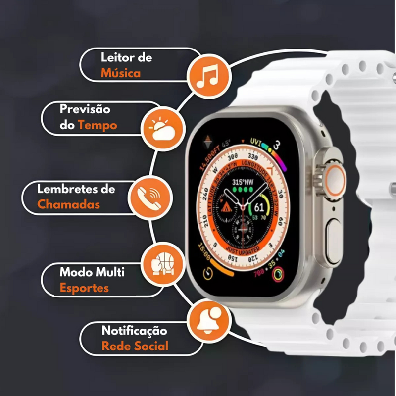 Smartwatch Ultra 9 com 7 Pulseiras