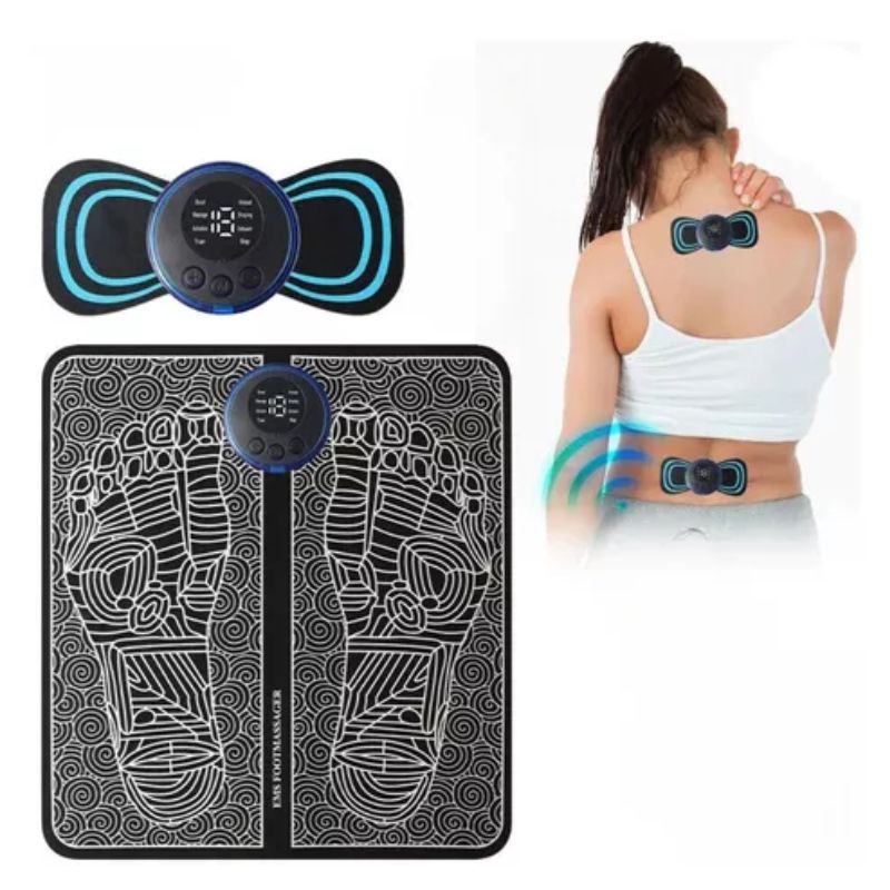 Kit Tapete E Mini Massageador Elétrico