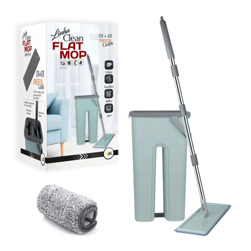 Kit de Limpeza Rodo e Balde Flat Mop